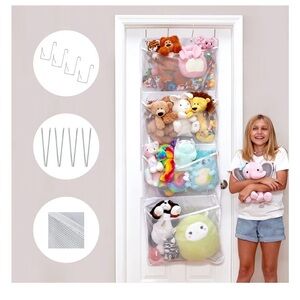 Lilly's Love Over Door Stuffed Animal Storage
Organizer White
